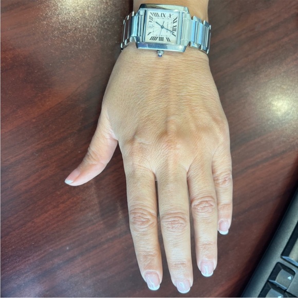 CARTIER TANK FRANCAISE AUTOMATIC STAINLESS STEEL 28mm WATCH - Picture 9 of 13